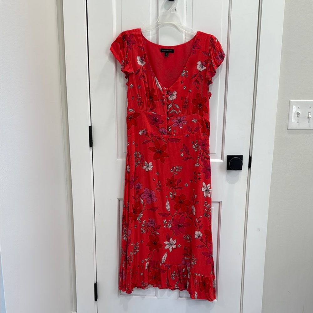 Floral Red Dress
